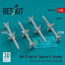 RESRS480457 1:48 ResKit AIM-7F High Vis Sparrow III Missiles
