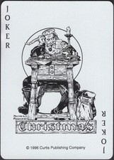 Playing Cards JOKER Single Card Old Wide ** SANTA Art by NORMAN ROCKWELL ** 284