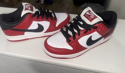 Nike SB Dunk Low Pro Men's Low Top Skateboarding Sneakers Red/White/Black