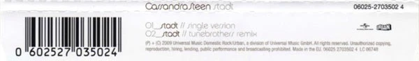 Cassandra Steen Feat. Adel Tawil - Stadt CD Single CD Electronic,Hip Hop,Po 7966 - Bild 2 von 4