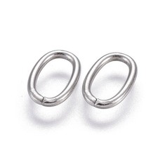 50pcs Open Jump Rings Oval Silver Connector Stainless Steel for Bracelet Jewelry