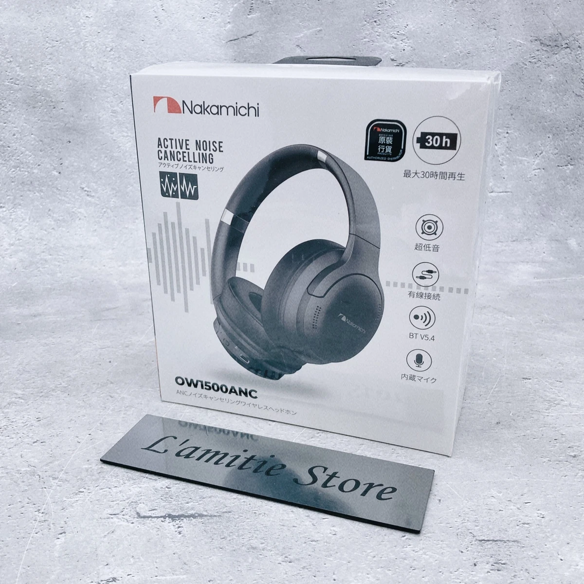 Cuffie Wireless Nakamichi LIVE OW300NC Con Cancellazione Attiva Del Rumore (ANC) - Colore Nero - Suono Giapponese - Foto 2