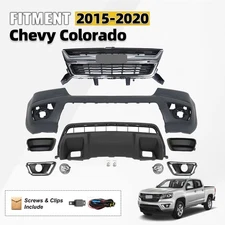 Front Bumper Cover Assembly Grille kit For 2015-2020 Chevy Colorado w/ Fog Light