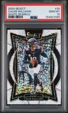 2024 Panini Select Caleb Williams White Sparkle RC Concourse Level PSA 10, Pop 1