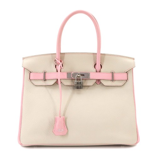 HERMES Birkin 30 Personal SPO Hand Bag Taurillon Clemence Craie 90341338