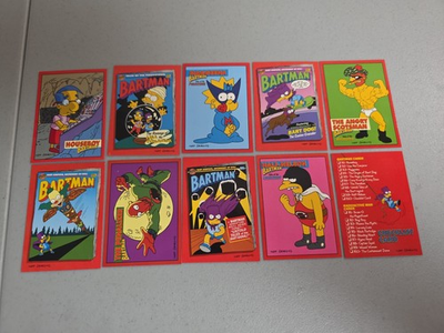 #ad SkyBox Series 2 Bongo Comics The Simpsons Bartman Complete 10 Card Chase Set $18.99