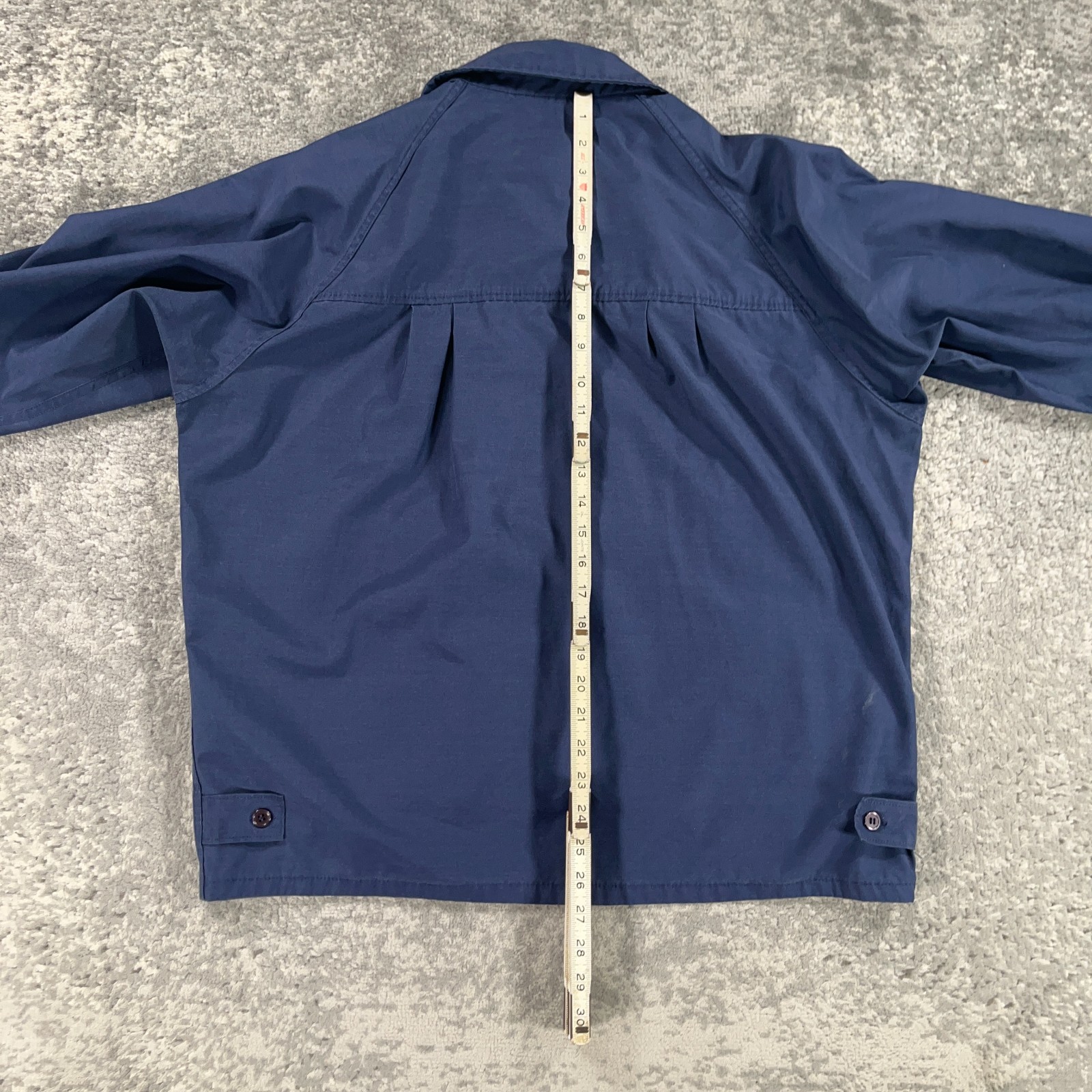 Vintage JC Penney Bomber Jacket Mens XL Blue Gab Lightweight Canvas Throat Latch