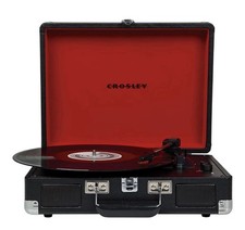 Crosley Cruiser Plus CR8005F-BK 3-Speed Bluetooth Vinyl Record Player Turntable
