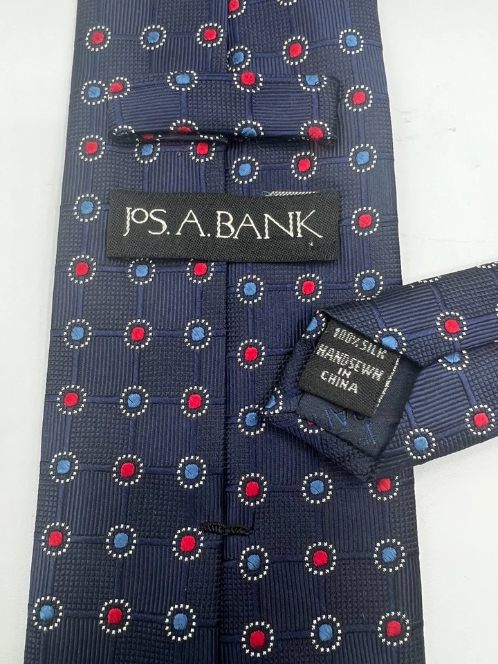 JOS. A. Gravata masculina designer 100% seda BANK RESERVE GEOMÉTRICA C:3,5" L:59,25" - Imagem 4 de 4