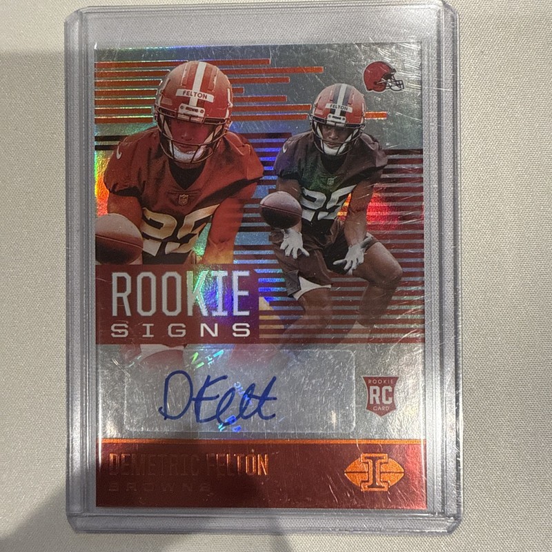 2021 Panini Illusions - Rookie Signs Demetric Felton #RS-DF Orange (AU, RC)