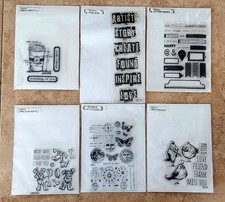 Lot of 6 Tim Holtz Rubber Cling Stamps Scrapbooking Crafts
