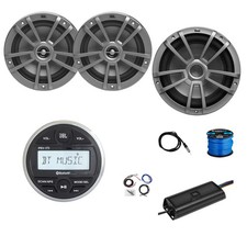 JBL PRV175 Marine Radio, 2x 6.5" Speakers, Wire, Antenna, 10" Sub, Amp w/Kit