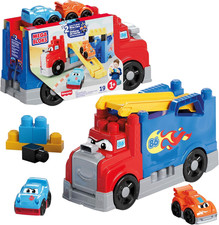 First Builders Toddler Building Blocks Toy Set, Build  Race Rig with 19 Pieces,