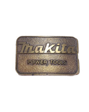 Vintage solid brass belt buckle Makita power tools made in the USA