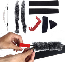 Recurve Bow String Silencers Kit with Limb Dampeners, Fur Arrow Rest Splitter