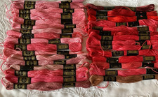 DMC 25 Mouline Special 8M Cotton Embroidery Thread Lot of 31 Pinks Reds