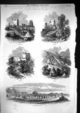 Old Print 1866 Forts Villages Aden Assalee Jowalah Teran Ahmoddiah Dhurub 19th