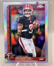 2025 TOPPS CHROME #15 MICHAEL PENIX JR. FALCONS REFRACTOR