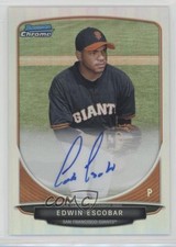 2013 Bowman Chrome Prospects Refractor 112/500 Edwin Escobar #BCA-EE Auto 0b0