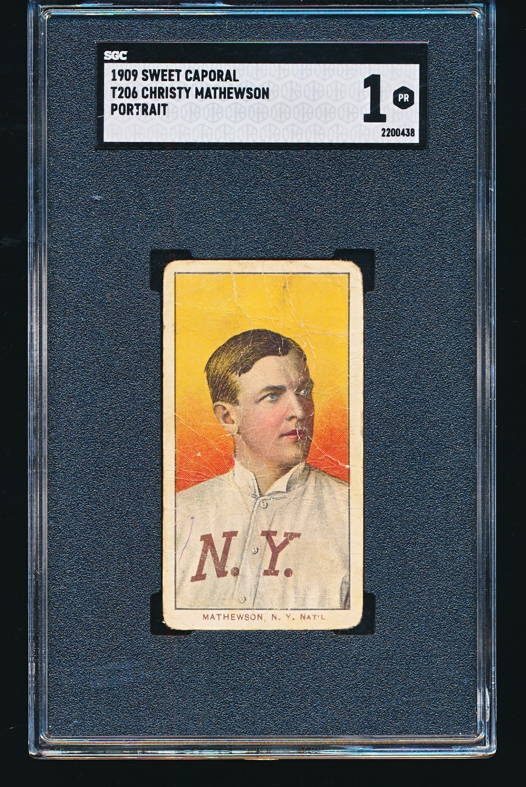 1909 T206 Sweet Caporal CHRISTY MATHEWSON Portrait SGC 1