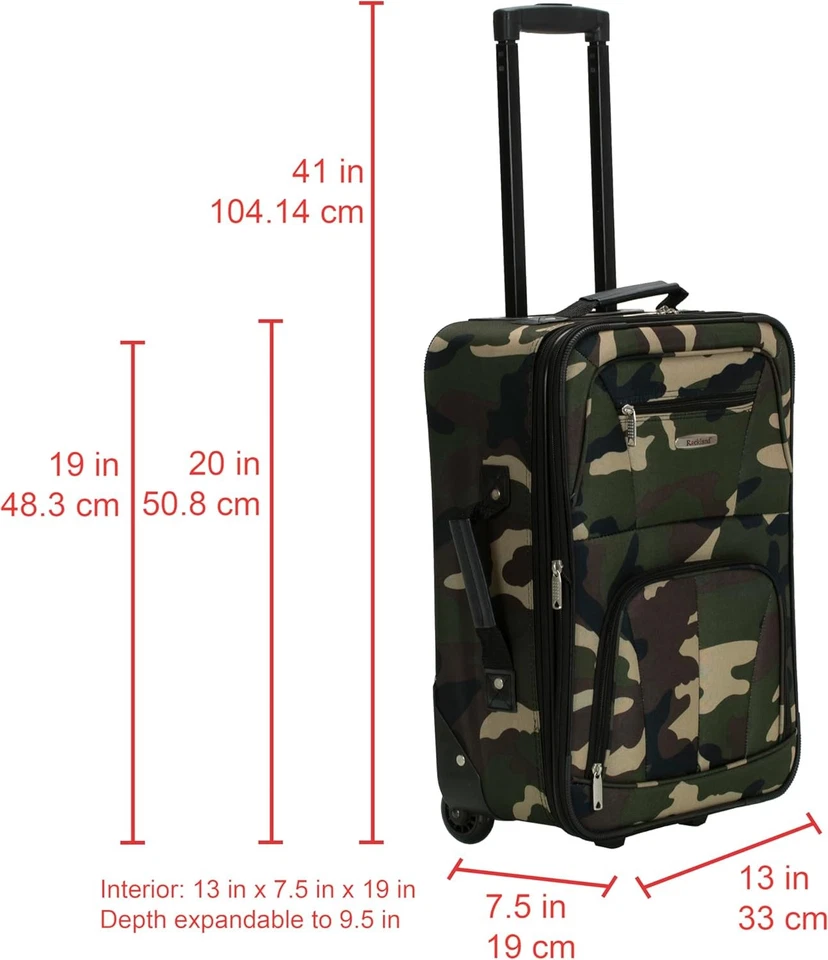 Juego de equipaje vertical Rockland Fashion lado blando, camuflaje, 2 piezas (14/19) Foto 3 de 4