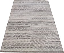 Authentischer handgewebter Teppich 100 % Wolle Flachgewebe geometrisch Chevro...