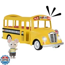 Honey Bee Acres Sunshine School Bus Vehicle with Lights, Sounds and Miniature