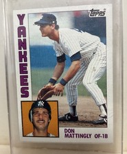 1984 Topps Don Mattingly Rookie Card #8. Yankees. Ungraded.