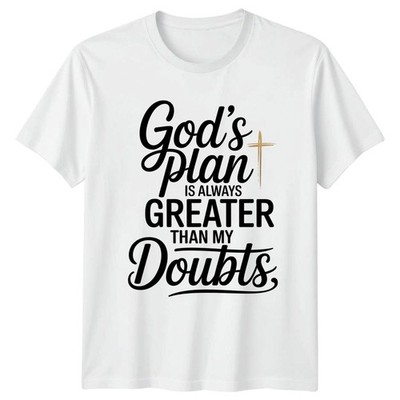 Götter Plan ist immer größer Damen T-Shirt Glaube Christ Geburtstag Geschenk für Sie