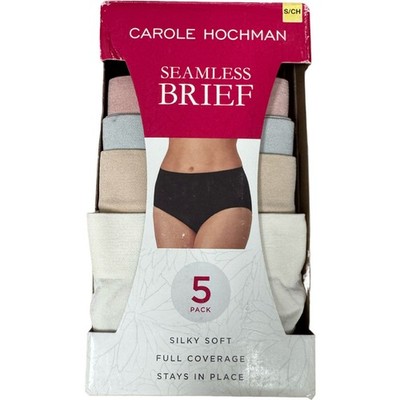 Underwear Carole Hochman Seamless Full Brief Silky 5 Pack Small Womens NEW Assrt