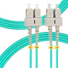 5M SC To SC OM4 Fiber Patch Cable 40GB/100GB Duplex 50/125um Multimode LSZH