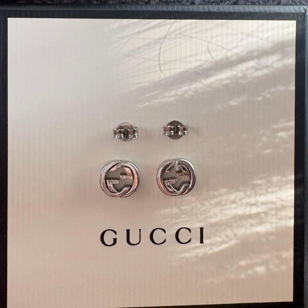 GUCCI Silver Interlocking Stud Earrings Disinfect… - image 3
