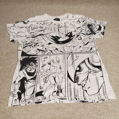 Creative Destruction T-Shirt White Cotton Gray Comic Book Print Size Large