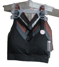 Danskin 3 REGGISENI LOUNGE regolabili incrociati incrociati cuscinetti rimovibili 3X nuovi con etichette $54