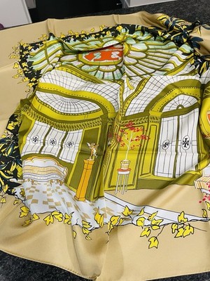 New Tory Burch Silk Printed Square Scarf The Greenhouse