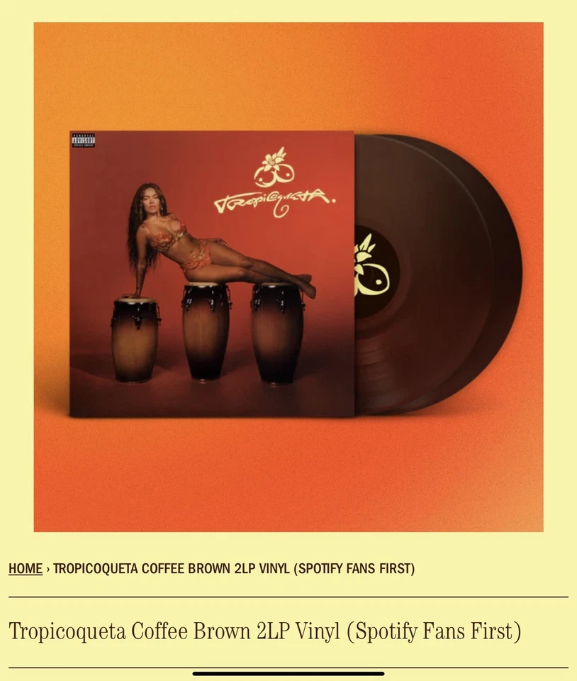 Karol G TROPICOQUETA Limited Edition VINYL 2LP Spotify Fans + alt cover art MINT Foto 2 de 3
