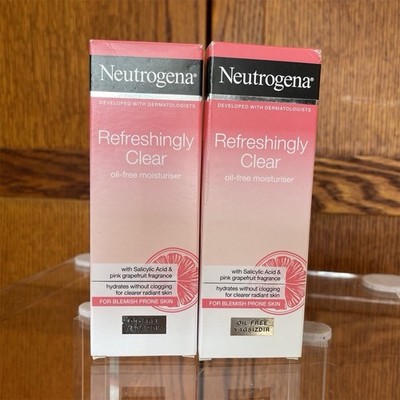 Neutrogena Refreshingly Clear Oil-Free Moisturizer Salicylic Acid 50ml Twin Pack