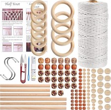 Macrame Kit 121Pcs, 3mm Cord with Beads  Rings for Beginners