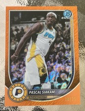 2025-26 Bowman Chrome Pascal Siakam Orange Shimmer Refractor Card #’d 20/25