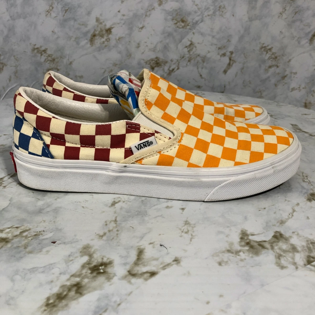 Red and sales yellow checkered vans