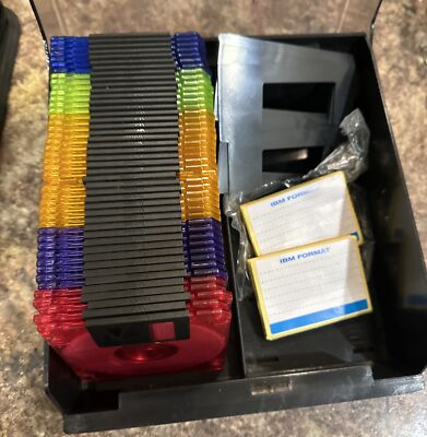 44 Verbatim 3.5 HD Datalife 2HD Floppy Disks with Case Mixed Colors IBM Format