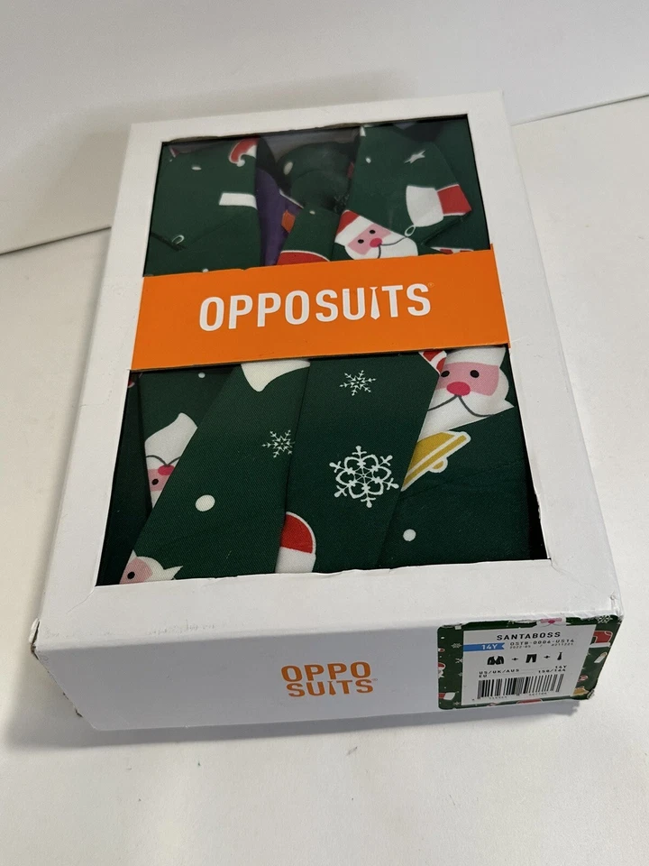 OppoSuits 14Y Navidad 3 Piezas Traje SantaBoss Santa Bastón de Caramelo Corbata Blazer Pantalones Foto 2 de 4