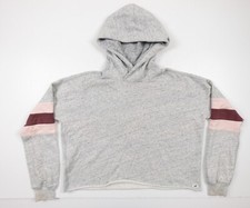 Abercrombie  Fitch Sweatshirt Women's Large Gray Cropped Hoodie Pullover Adult