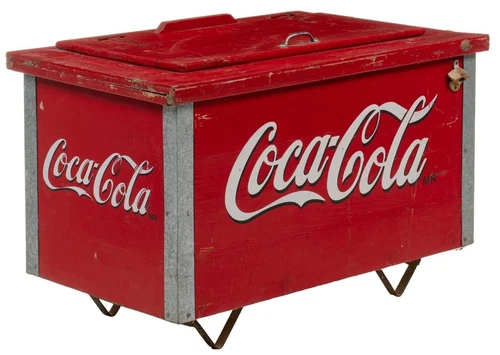 ICE BOX, COOLER, VINTAGE MEXICAN COCA-COLA COOLER