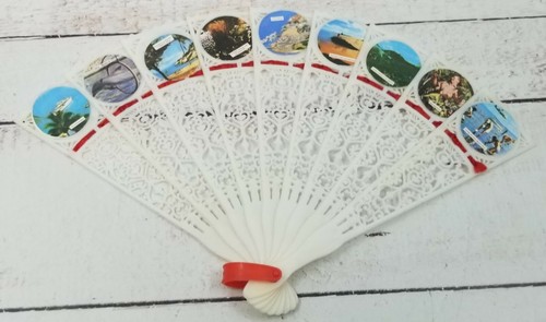 Vintage Souvenir Plastic Folding Hand Fan Australian Tourist Scenes Australia