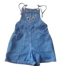 Encore Vintage jeans short Overalls Tweete bird