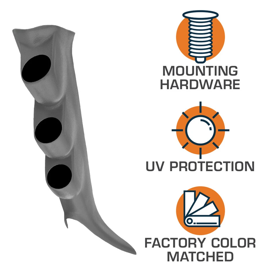 Cápsula de pilar GlowShift gris triple calibre 52 mm para 00-06 GMC Sierra Duramax Foto 2 de 2