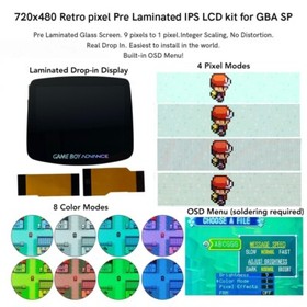 Game Boy Advance LAMINATED IPS Kit Backlit  V5 3.0 NO SOLDER + Shell Gameboy GBA