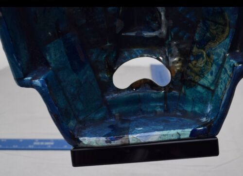 Vintage Mexican Aztec Mayan Abalone Sodalite, Ceremonial Burial Mask 7" - Picture 5 of 7