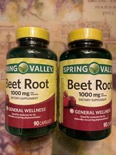  2PK Spring Valley Beet Root Capsules,General Wellness 1000 mg, 90 ct Exp.9/2026